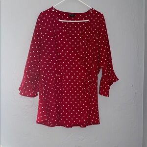 City Chic Red Ruffled 3/4 Sleeve Blouse 31